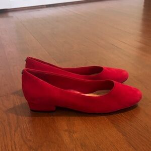 Red Suede Women's Flats